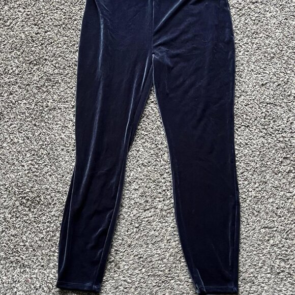 J Crew Leggings Womens XL Navy Blue Velvet Loungewear - Picture 1 of 5